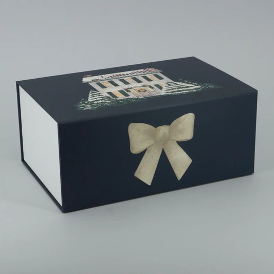 Winterbox - Haus & Schleife - Dunkelblau Gr. L