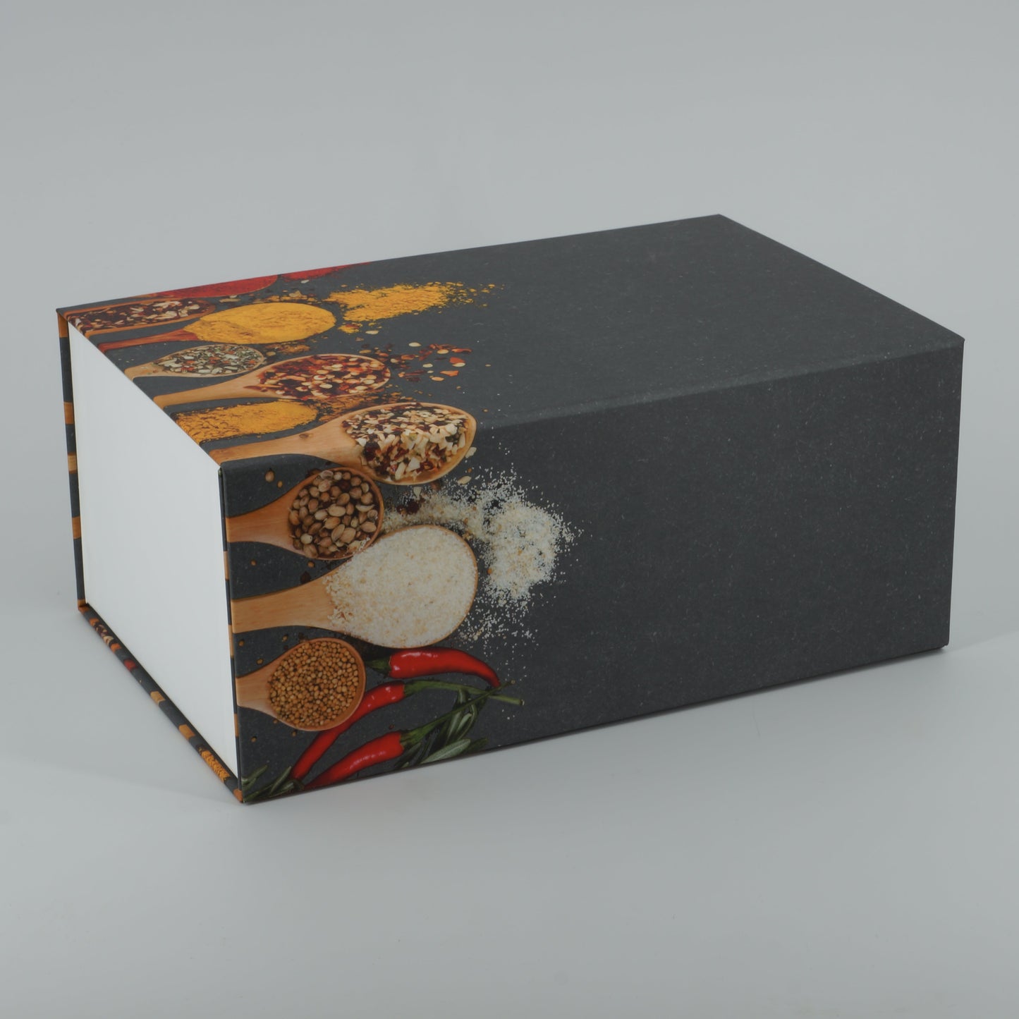Magnetbox in grau mit Gewürzmotiv