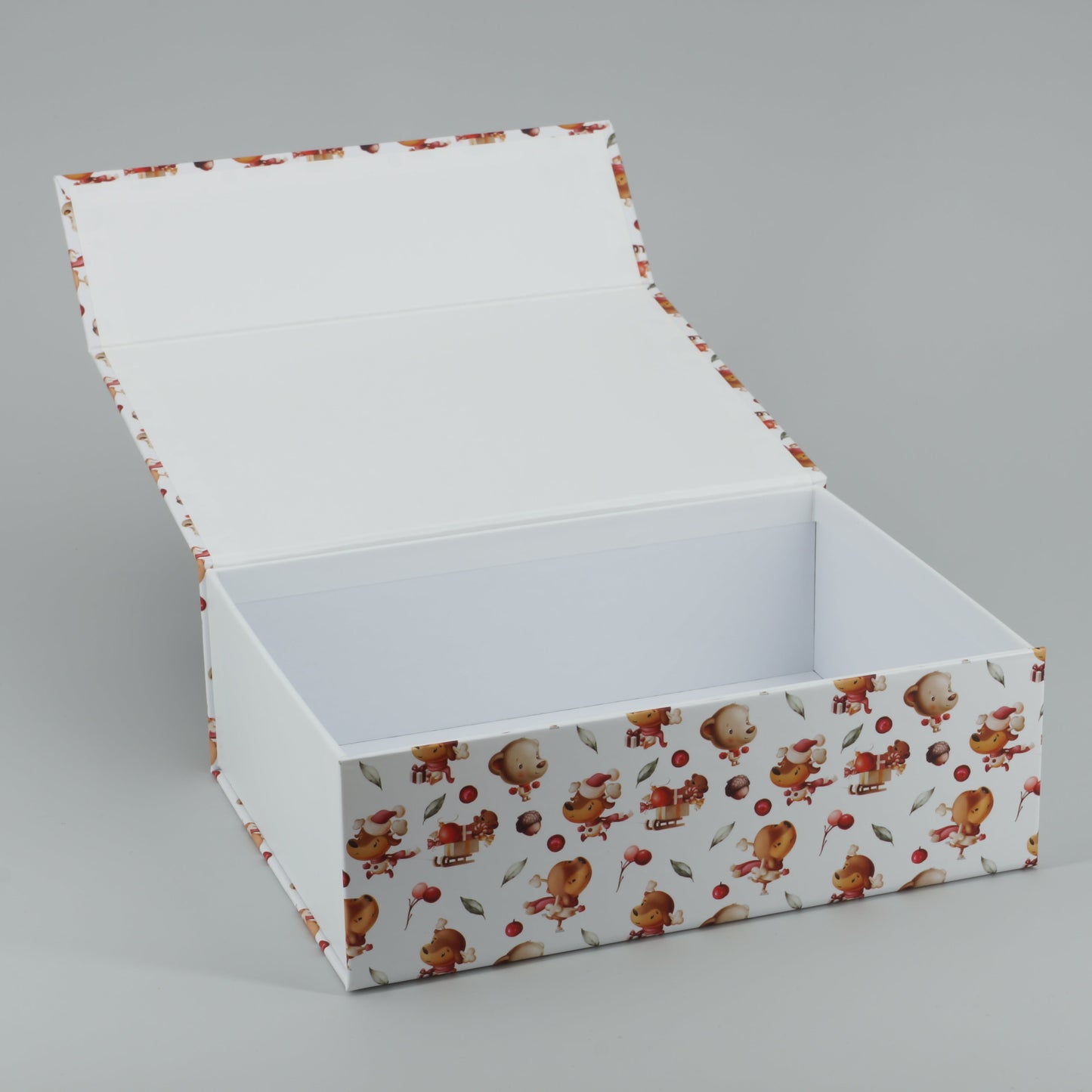 Magnetbox mit Kindermotiv in weiß geöffnet
