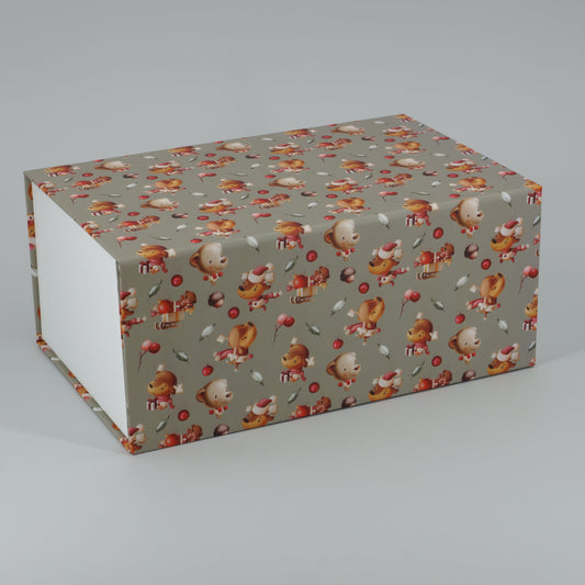 Magnetbox mit Kindermotiv in khaki