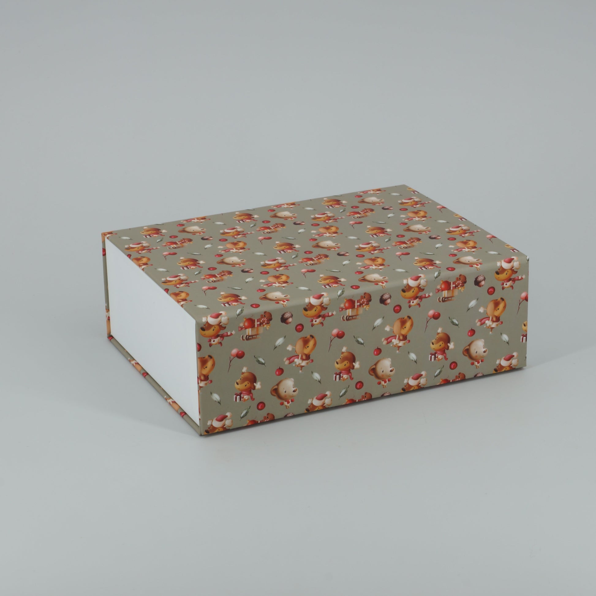 Magnetbox mit Kindermotiv in khaki