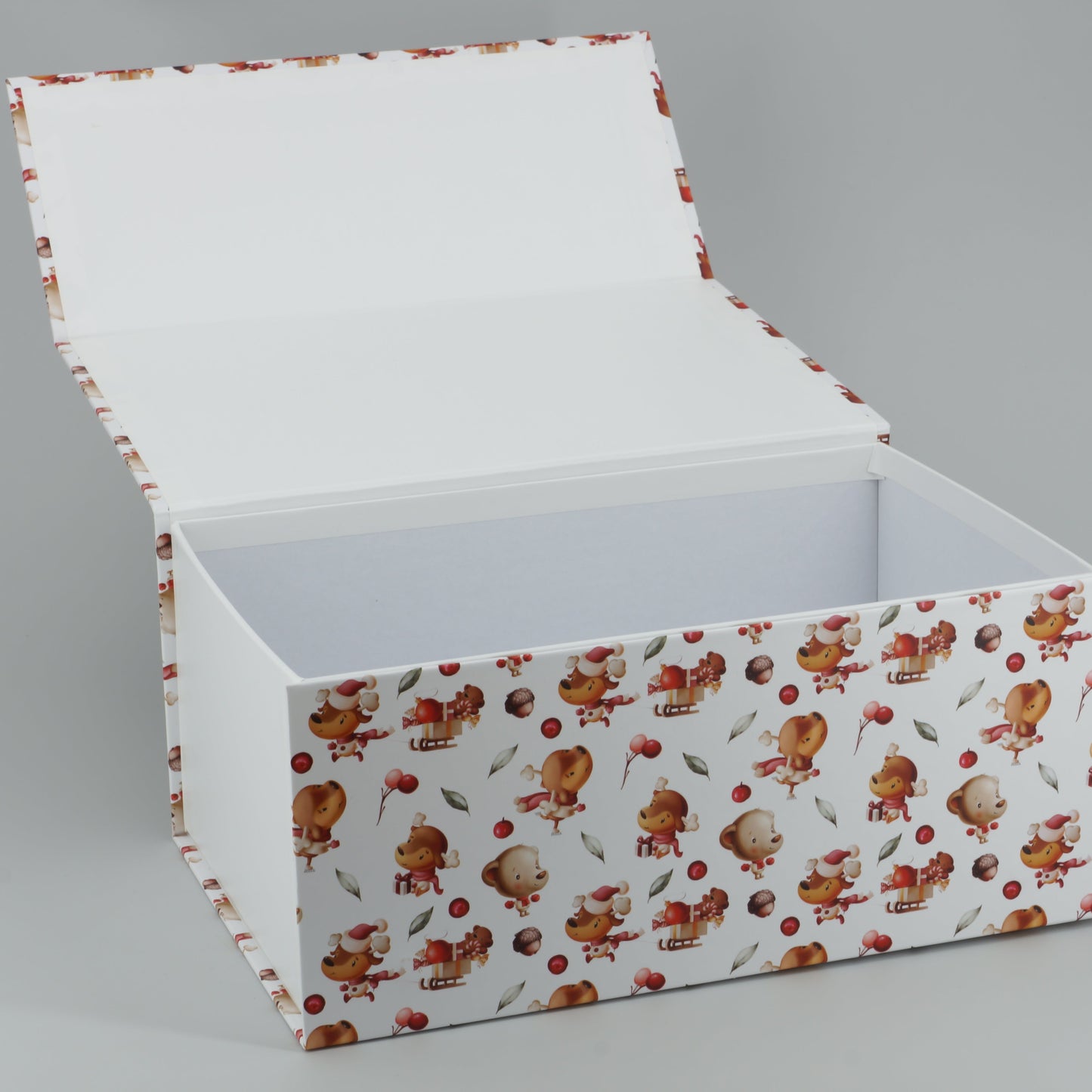 Magnetbox mit Kindermotiv in weiß geöffnet