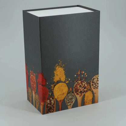 Magnetbox mit Gewürzmotiv, grau, Gr.L, hoch