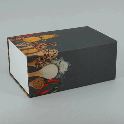 Magnetbox mit Gewürzmotiv, grau, Gr.L, liegend