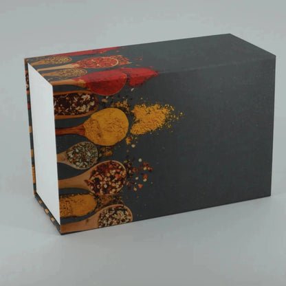 Magnetbox mit Gewürzmotiv, grau, Gr.L, quer