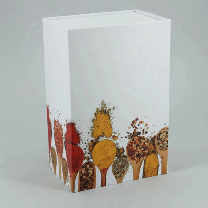 Magnetbox mit Gewürzmotiv, weiss, Gr.L, hoch