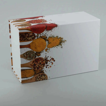 Magnetbox mit Gewürzmotiv, weiss, Gr.L, quer